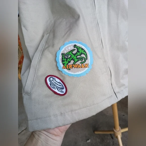 Airwalk Tan Women's Oversized Jacket with Colorful Patches_Med - Picture 6 of 10